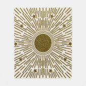 Couverture Polaire Parties scintillant rétro, soleil doré avec rayons (Devant)