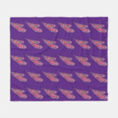 Couverture Polaire Parties scintillant rose bleu Coeurs Art Fleece Je (Devant (Horizontal))