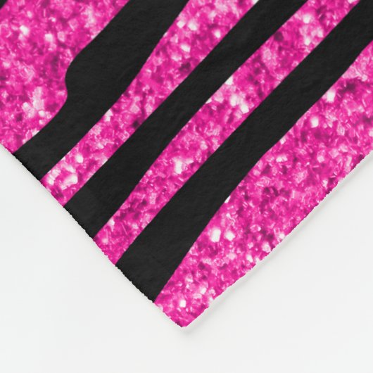 Couverture Polaire Parties scintillant rose chaud néon zèbre rayures (Coin)