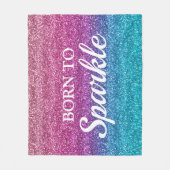 Couverture Polaire Parties scintillant rose et bleu étincelante Née à (Devant)