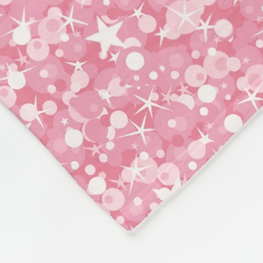 Couverture Polaire Parties scintillant Rose Étoiles Et Points Blancs (Coin)