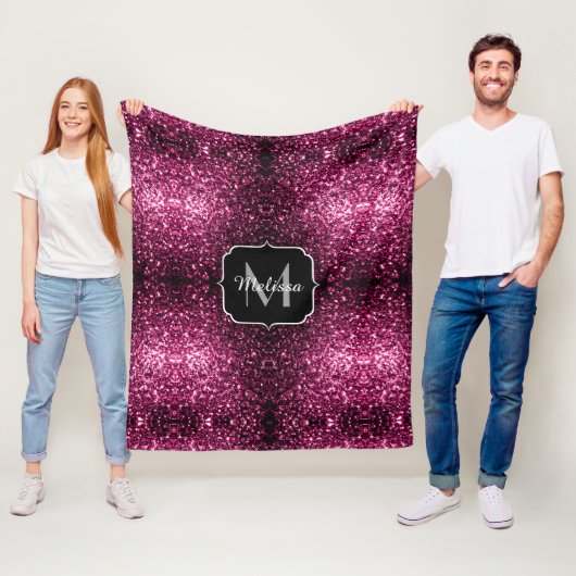 Couverture Polaire Parties scintillant rose foncé brillant scintille  (En situation)