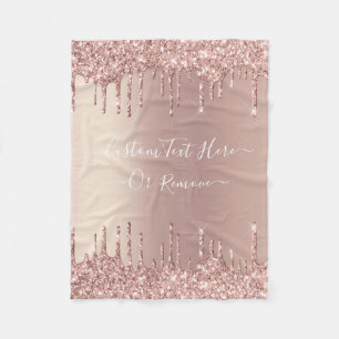 Couverture Polaire Parties scintillant rose Gold Blush Éclats Texte