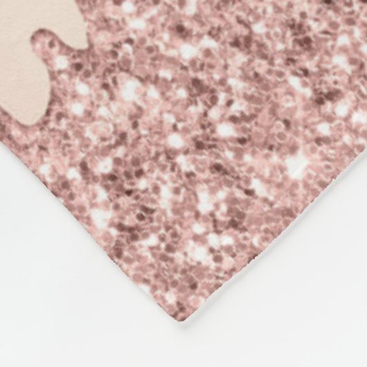 Couverture Polaire Parties scintillant rose Gold Blush Éclats Texte p (Coin)