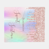 Couverture Polaire Parties scintillant rose holographique pourpre gou (Devant (Horizontal))