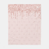 Couverture Polaire parties scintillant rose or rose monogramme initia (Devant)