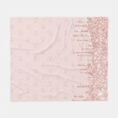 Couverture Polaire parties scintillant rose or rose monogramme initia (Devant (Horizontal))