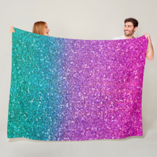 Couverture Polaire Parties scintillant rose Turquoise Aqua bleu et vi