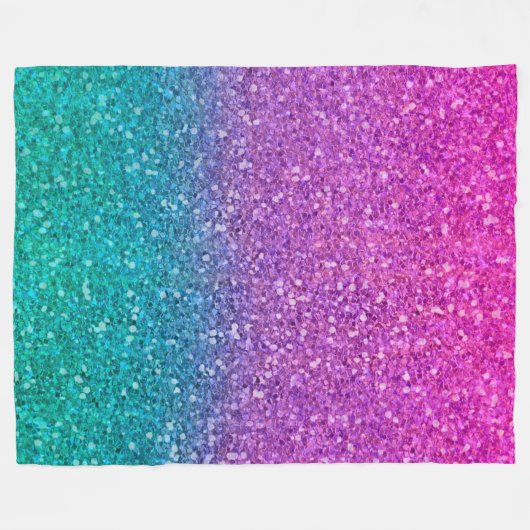 Couverture Polaire Parties scintillant rose Turquoise Aqua bleu et vi (Devant (Horizontal))