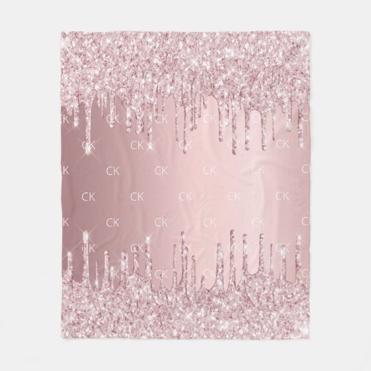 Couverture Polaire Parties scintillant rose vif gouttes brillant mono (Devant)