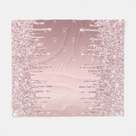 Couverture Polaire Parties scintillant rose vif gouttes brillant mono (Devant (Horizontal))