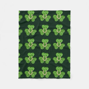 Couverture Polaire Parties scintillant Shamrock Et Horseshoe Fleece B