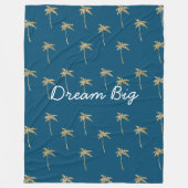 Couverture Polaire Parties scintillant Tropical Blue Gold Palm Trees (Devant)