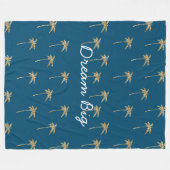 Couverture Polaire Parties scintillant Tropical Blue Gold Palm Trees (Devant (Horizontal))