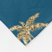 Couverture Polaire Parties scintillant Tropical Blue Gold Palm Trees (Coin)