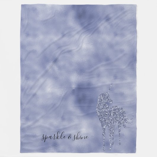 Couverture Polaire Parties scintillant Unicorne violette personnalisé (Devant)