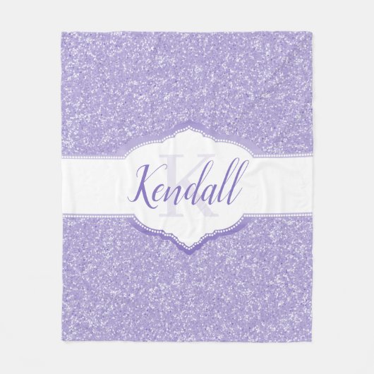 Couverture Polaire Parties scintillant violette Monogramme Lancer la  (Devant)