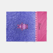 Couverture Polaire Parties scintillantes bleues au néon (Devant (Horizontal))