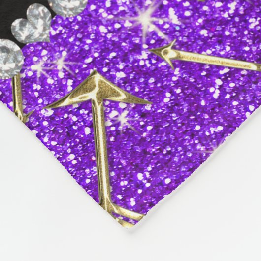 Couverture Polaire Parties scintillantes pourpres personnalisées d'or (Coin)