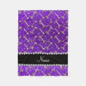 Couverture Polaire Parties scintillantes pourpres personnalisées d'or (Devant)