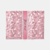 Couverture Polaire Parties scintillantes roses Bokeh et diamants (Devant (Horizontal))