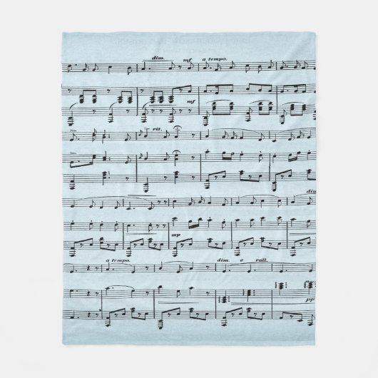 Couverture Polaire Partition de musique bleue (Devant)