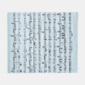 Couverture Polaire Partition de musique bleue (Devant (Horizontal))
