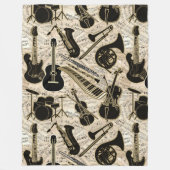 Couverture Polaire Partition et instruments Black/Gold ID481 (Devant)