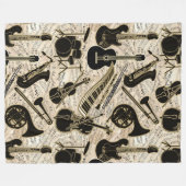 Couverture Polaire Partition et instruments Black/Gold ID481 (Devant (Horizontal))