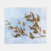 Couverture Polaire Paruline carbonée Audubon Oiseau (Devant (Horizontal))