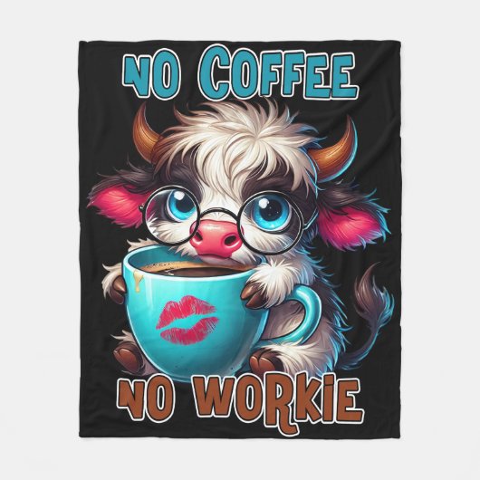 Couverture Polaire Pas de café, pas de travail (Devant)