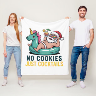 Couverture Polaire Pas de cookies juste cocktails Santa Noël d'été 