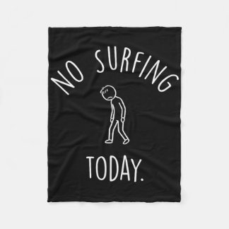 Couverture Polaire Pas de surf aujourd'hui triste Stick Figure amateu
