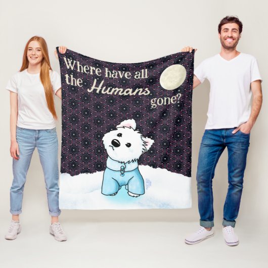 Couverture Polaire Pas d'humanité Westie (En situation)