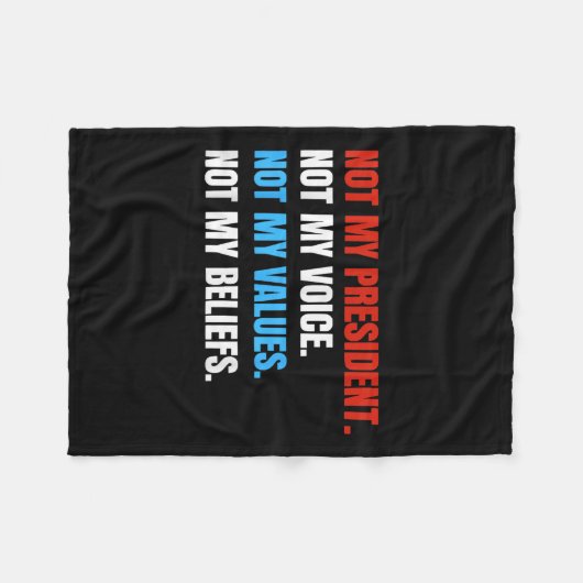 Couverture Polaire Pas Mon Président Pas Ma Voix Pas Mes Valeurs Pas (Devant (Horizontal))