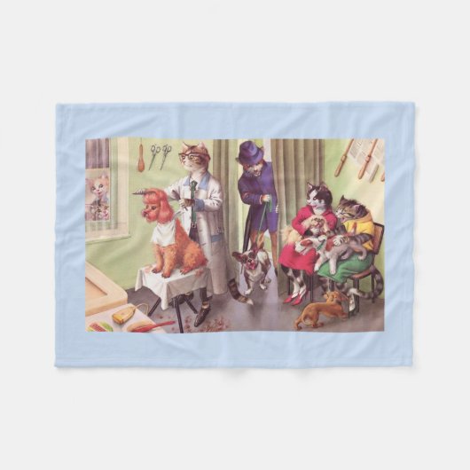 Couverture Polaire PASSERELLES : Bouledogue aux coiffeurs - (Devant (Horizontal))