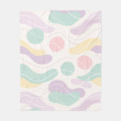 Couverture Polaire Pastel Abstract Seamless Pattern Waves and Circles (Devant)