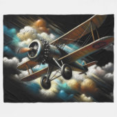 Couverture Polaire Pastel Antique Biplane Avion (Devant (Horizontal))