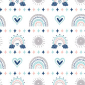 Couverture Polaire Pastel Baby Blanket Navy Pink Boho Vibes