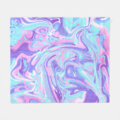 Couverture Polaire Pastel Blue & Purple Marble Texture liquide (Devant (Horizontal))