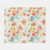Couverture Polaire Pastel Botanical Throw – Watercolor Floral Cozy (Devant (Horizontal))