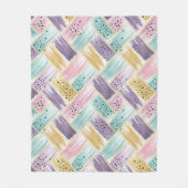 Couverture Polaire Pastel Brushstroke & Gold Crisscross Abstrait (Devant)