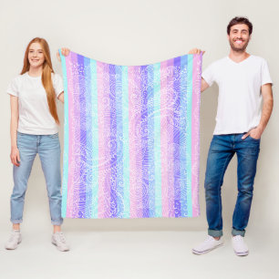 Couverture Polaire Pastel Candy Motif d'Imaginaire doux rayé