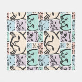 Couverture Polaire Pastel Cat Faces (Devant (Horizontal))