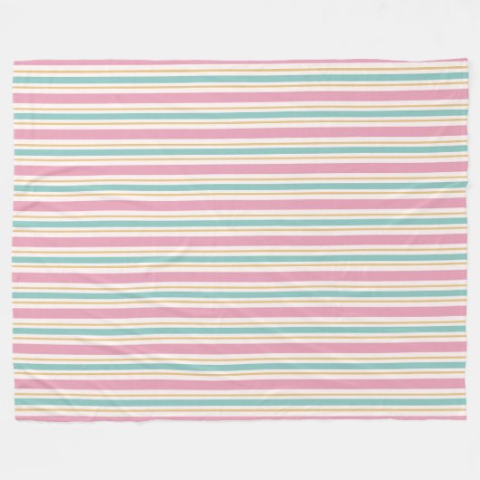 Couverture Polaire Pastel Christmas Stripes Motif sans charme (Devant (Horizontal))