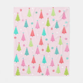 Couverture Polaire Pastel Christmas Trees Fleece Blanket (Devant)