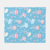 Couverture Polaire Pastel colors jelly fish pattern (Devant (Horizontal))