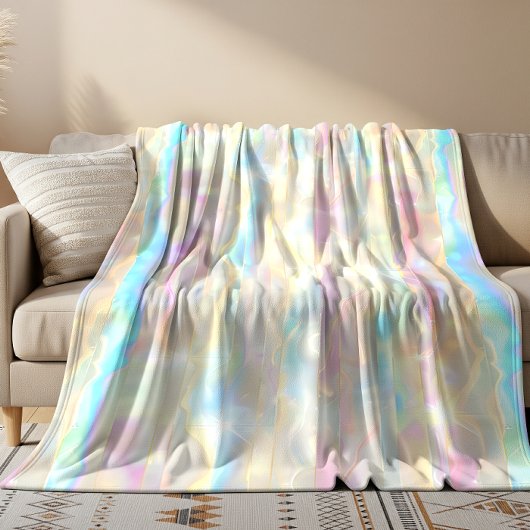 Couverture Polaire Pastel Colors Shimmering Iridescent Stripes Patter