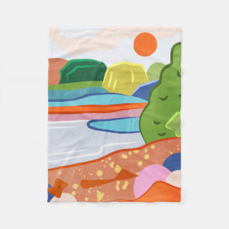 Couverture Polaire Pastel coucher de soleil sur la vallée