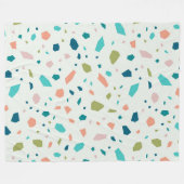 Couverture Polaire Pastel couleurs terrazzo motif (Devant (Horizontal))